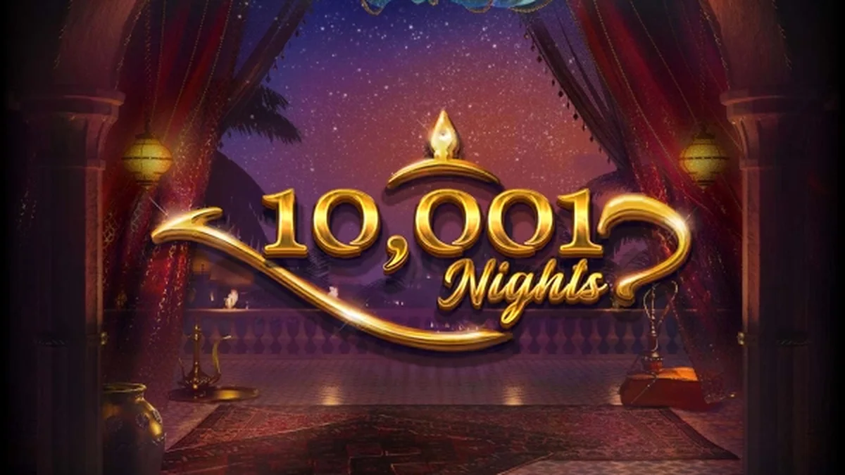 Cena vibrante do slot 10,001 Nights com elementos árabes e dourados